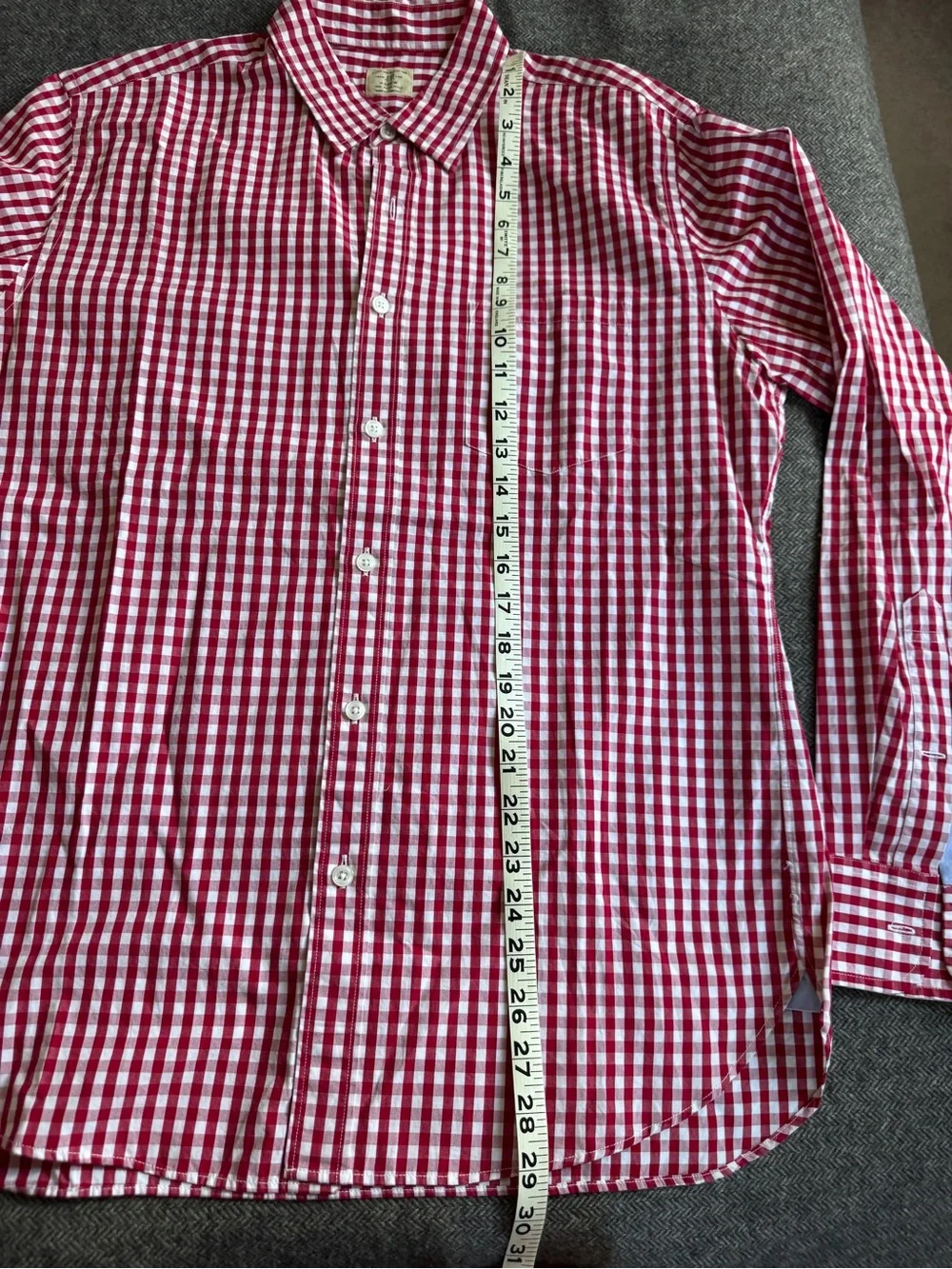 J. Crew Red & White Gingham Button-Down Shirt
